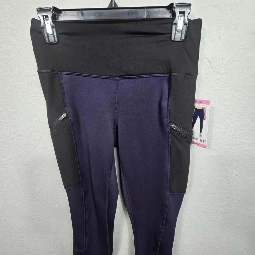 Active Life Women Black Lunar‎ Eclipse Athletic Leggings Pants Size Small NWT